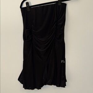 Elegant Black Ruched Skirt